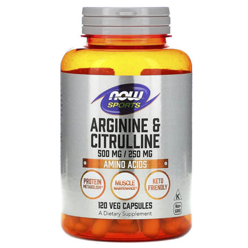Now Foods Arginine 500mg with Citrulline 250 mg-120 Capsules - VIVRA LIFESTYLE WELLNESS