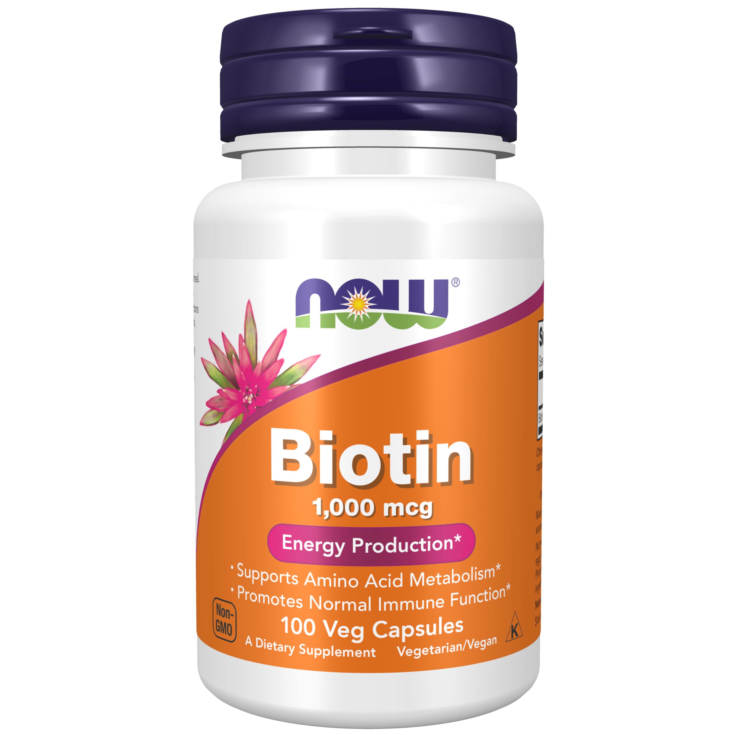 NOW Bio-Active Biotin 1000 mcg Energy Boost - 100 Caps - VIVRA LIFESTYLE WELLNESS