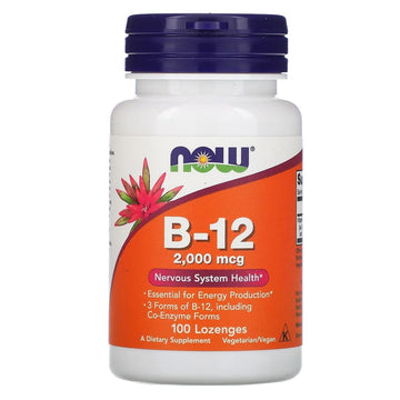 NOW Foods B-12 Energy Boost 2000 mcg 100 Lozenges - VIVRA LIFESTYLE WELLNESS