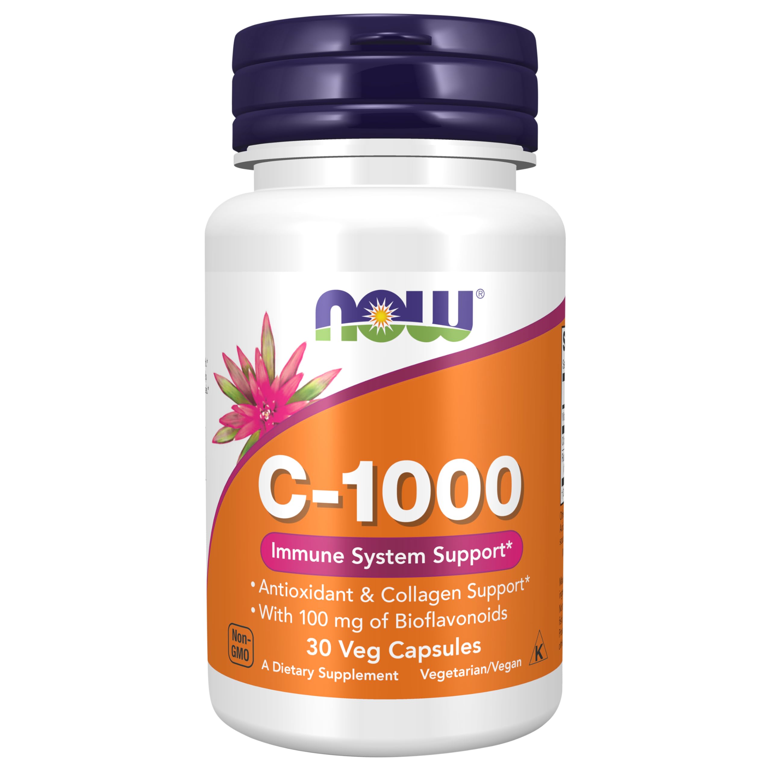 NOW Foods Supplements Vitamin C-1000 with Rose Hips & Bioflavonoids Antioxidant Protection* 30 Veg Capsules