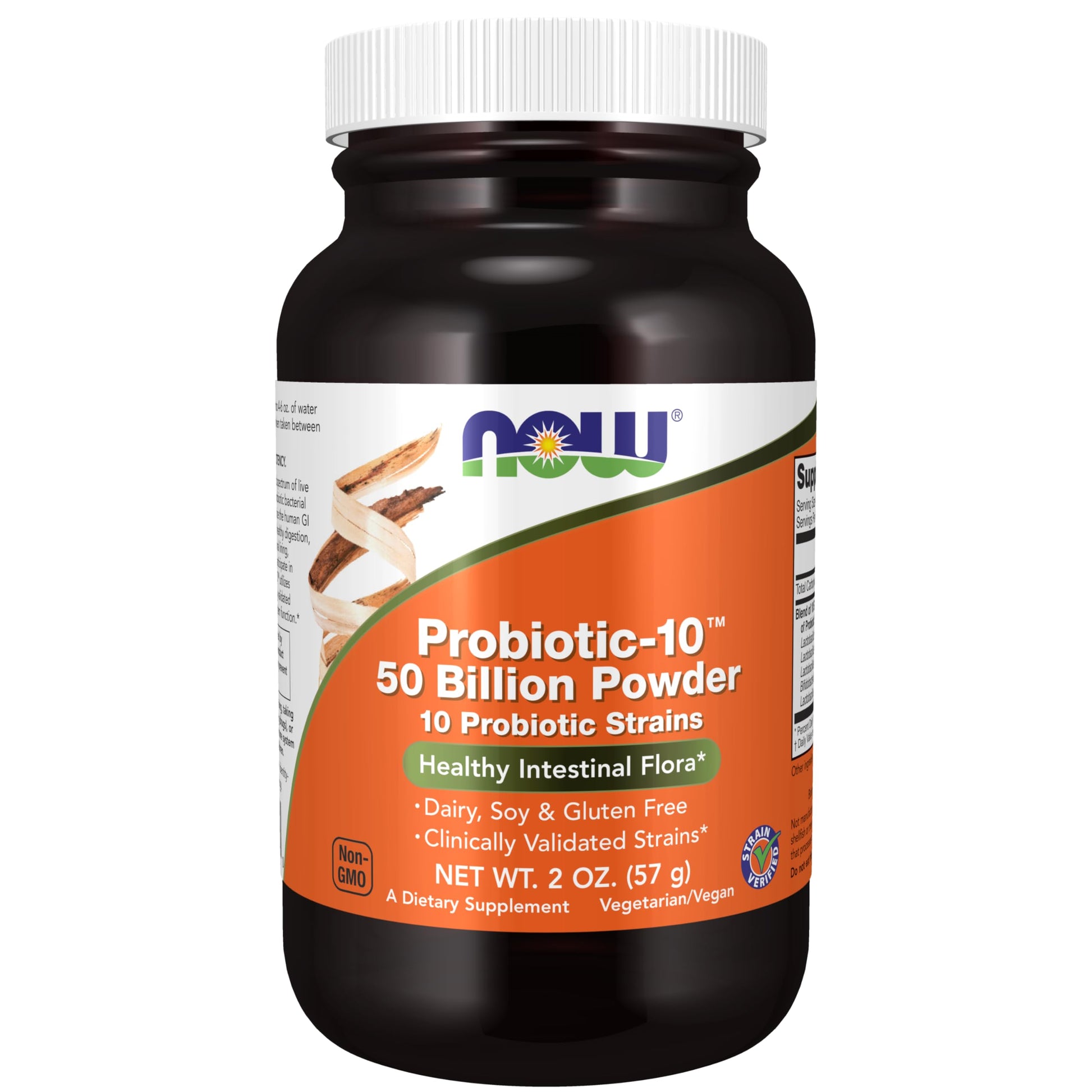 NOW Supplements Probiotic-10™ Powder 50 Billion with 10 Probiotic Strains Strain Verified 2-Ounce - VIVRA LIFESTYLE WELLNESS