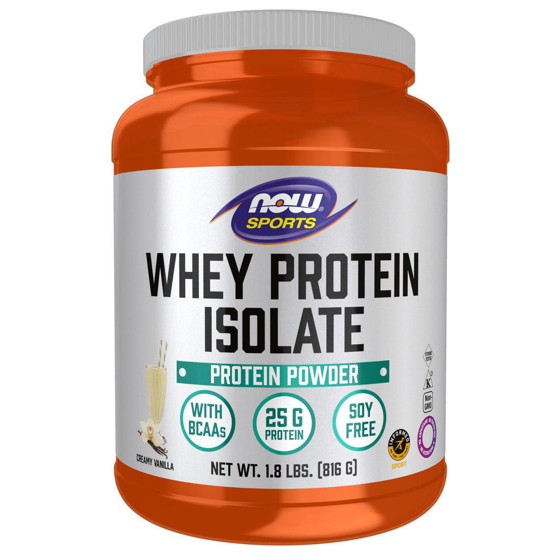 NOW Foods Sports Nutrition Whey Protein Isolate 25 G With BCAAs Creamy Vanilla Powder 1.8-Pound - VIVRA LIFESTYLE WELLNESS