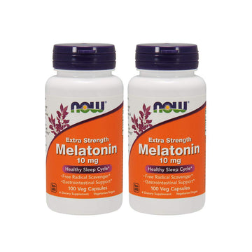 Now Melatonin 10mg Strong 100 Veggie Caps Twin-Pack - VIVRA LIFESTYLE WELLNESS
