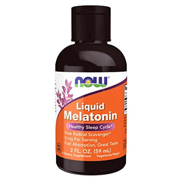NOW Supplements Liquid Melatonin 3 mg Per Serving Fast Absorbtion and Great Taste 2-Ounces