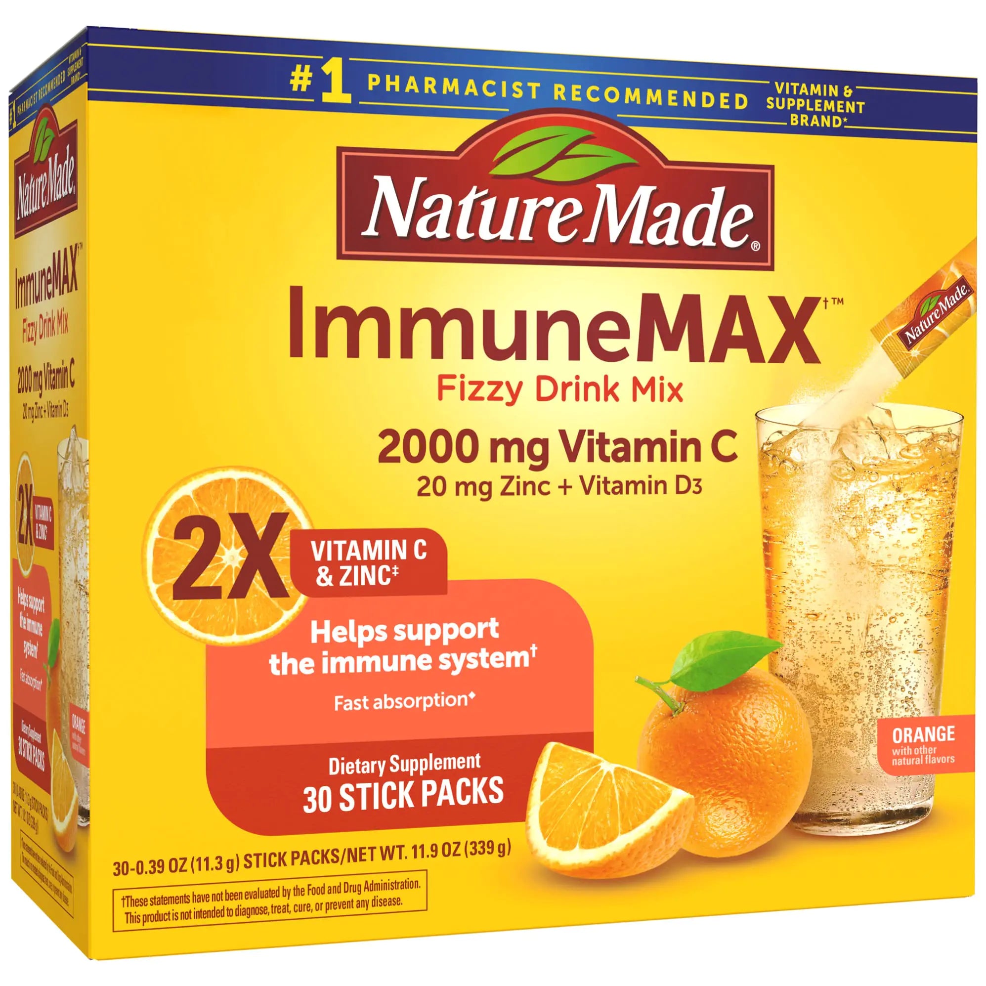 ImmuneMAX Power Fizz Drink Mix with Vitamin C, D & Zinc