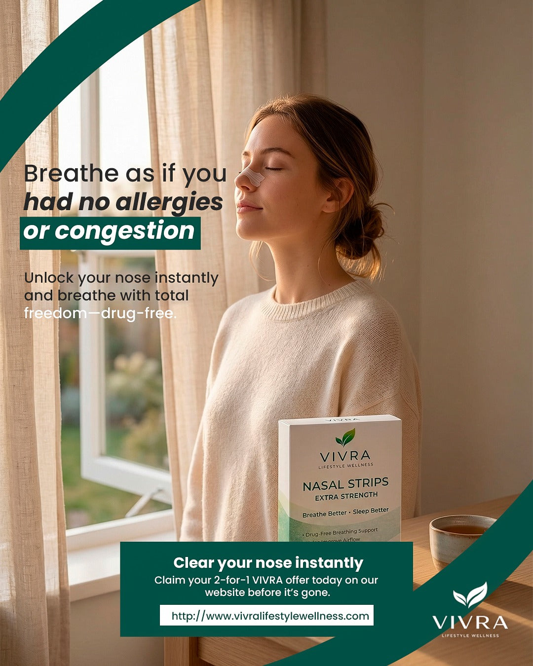 VIVRA Nasal Strips – Extra Strength