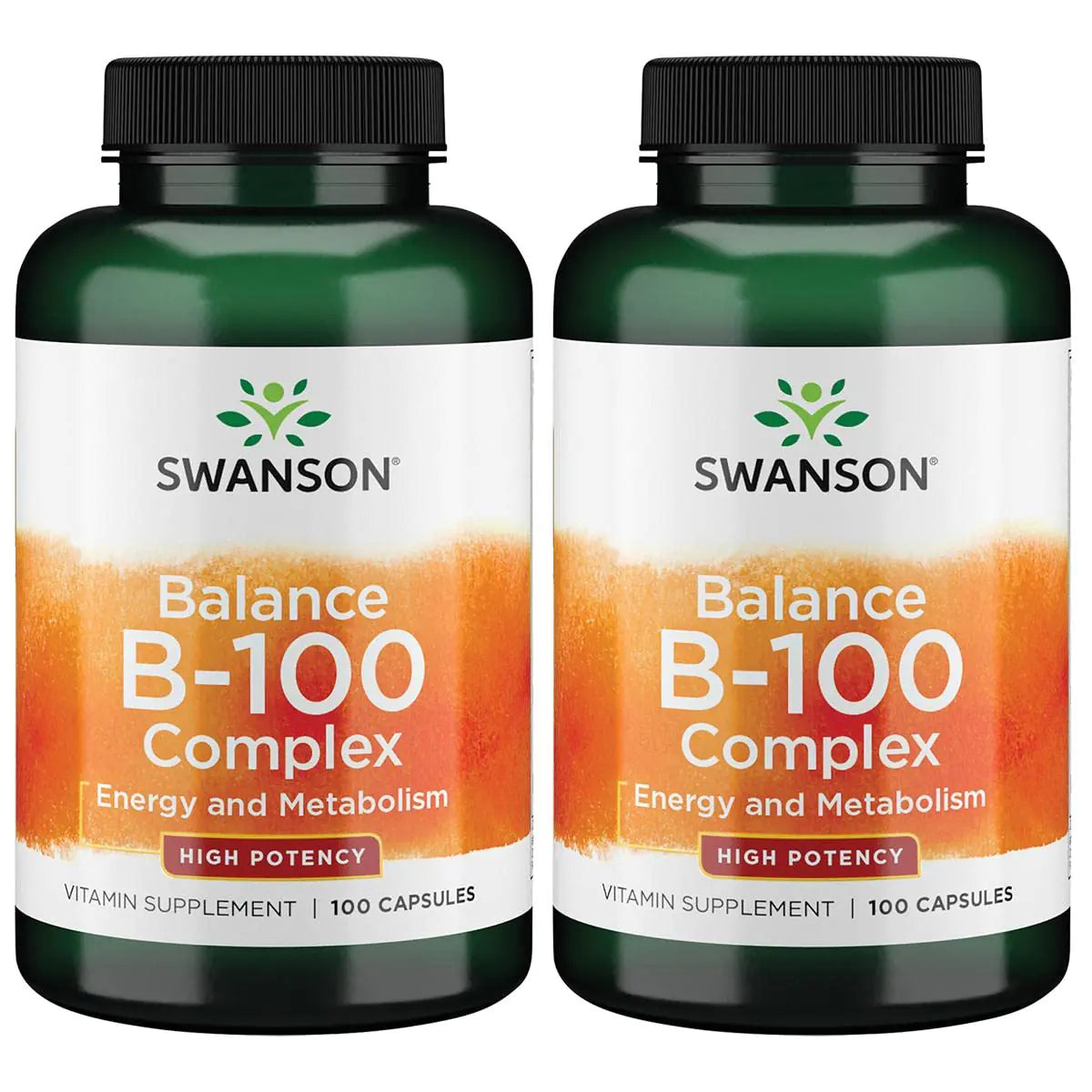 Swanson High-Potency B-100 Vitamin Complex - Dual Pack