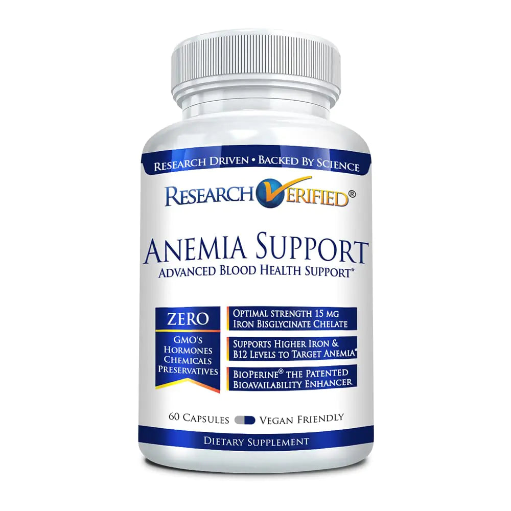 Iron Plus Vegan Anemia Relief - Energy & Hemoglobin Boost - 60 Caps