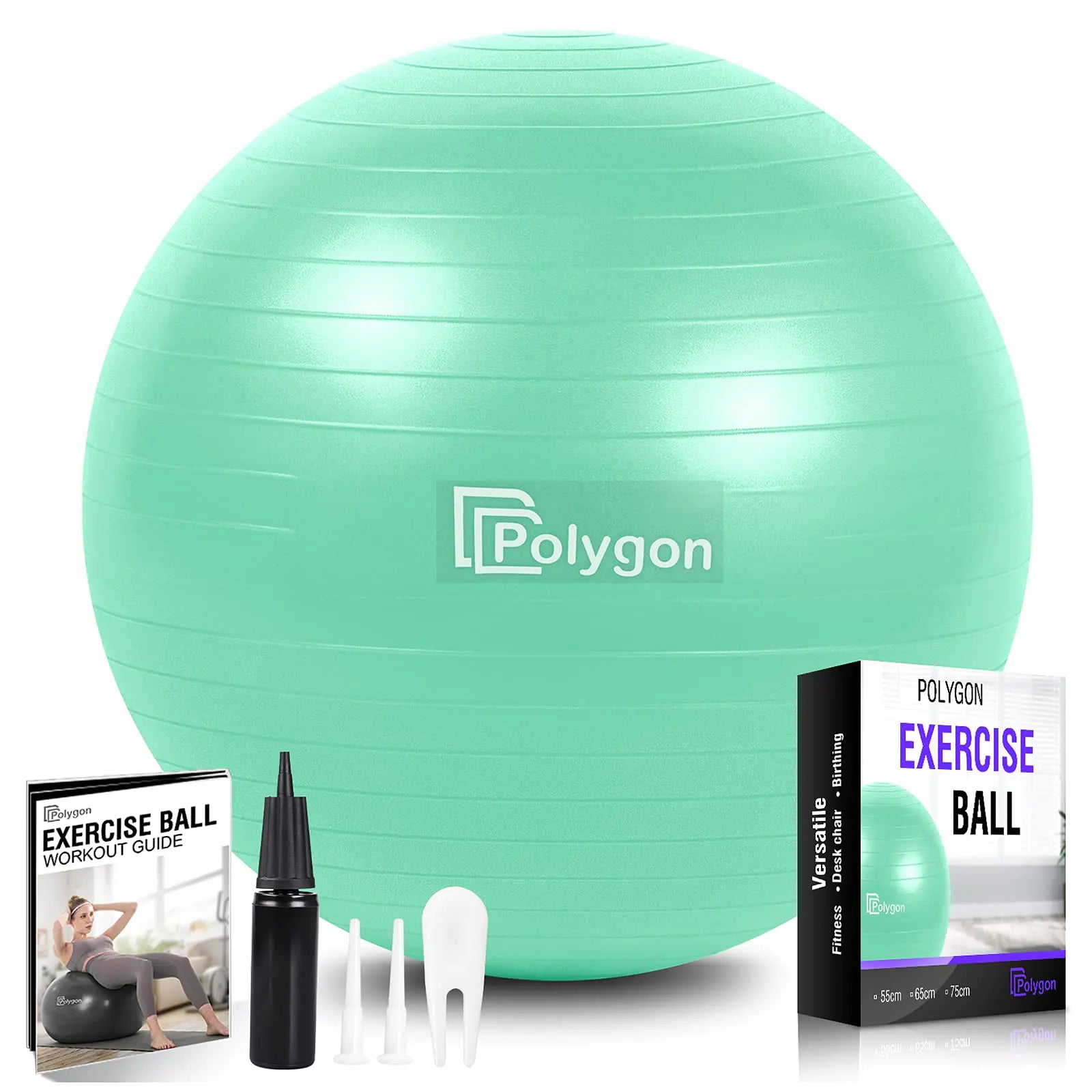 ProFit Balance Yoga Ball - Anti-Burst Stability Ball for Home and Office (Mint-65CM)